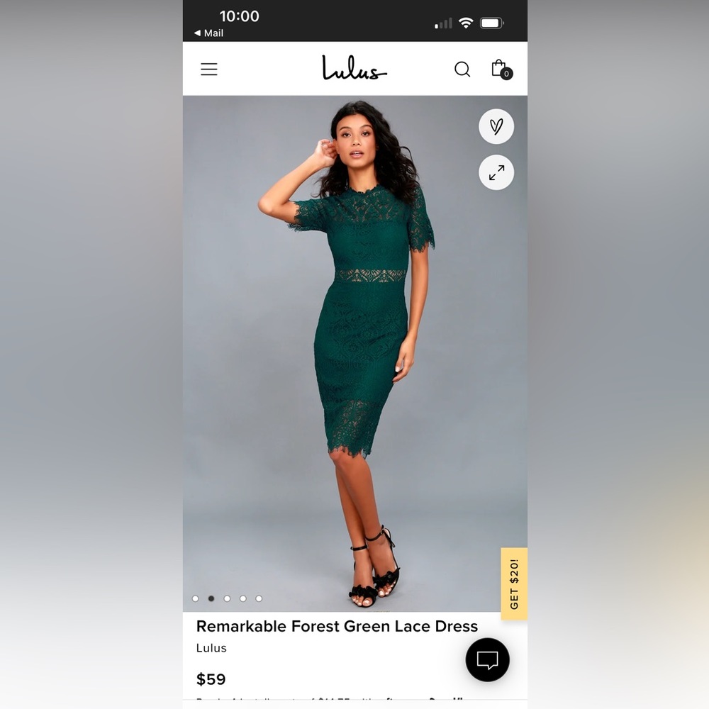 Lulus green dress size medium